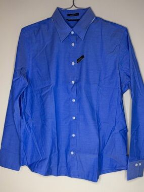Eddie Bauer Bright Blue Long-Sleeve Dress Shirt